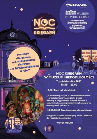 plakat zapraszający na Noc Księgarń